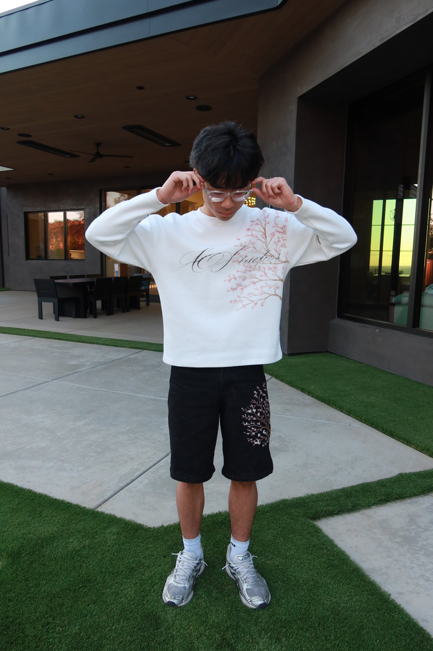 MIDNIGHT BLOSSOM JORTS